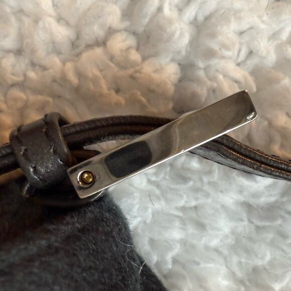 FENDI Baguette Black Cashmere Shoulder Bag Y2K Handbag Crossbody - Picture 5 of 8